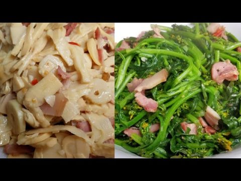 Traditional Hmong food. zaub paj nqaij sawb qab heev 1/2/2020
