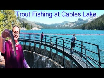 Trout Fishing at Caples Lake. Panoramic views.